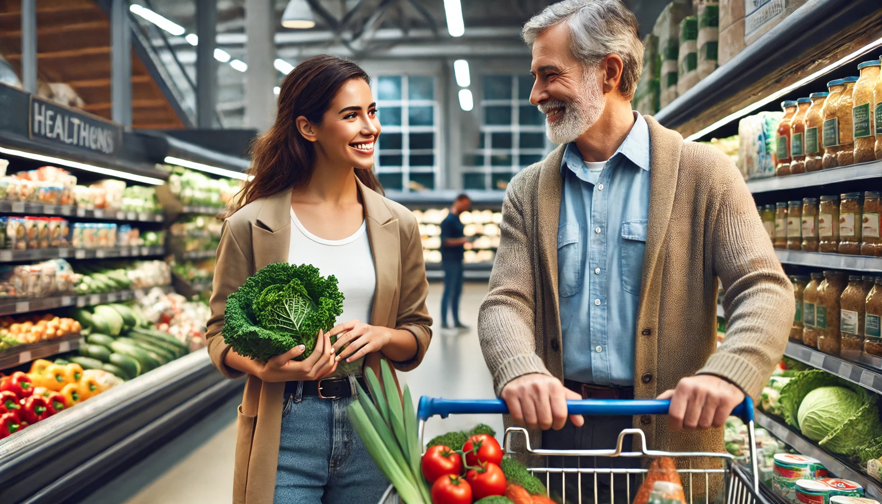 Keeping the Body in Mind - Dietetyk pomaga osobie z zaburzeniami psychicznymi w wyborze zdrowych produktów spożywczych podczas zakupów.